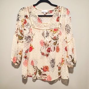 Floral Peasant Top